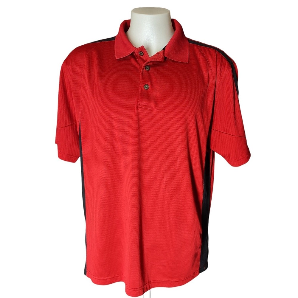 Grand Slam Polo Men's XL Golf Shirt Athleisure Red Black‎ Colorblock Sporty Top